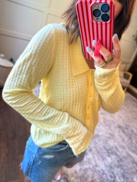 Daisy Textured Button Up