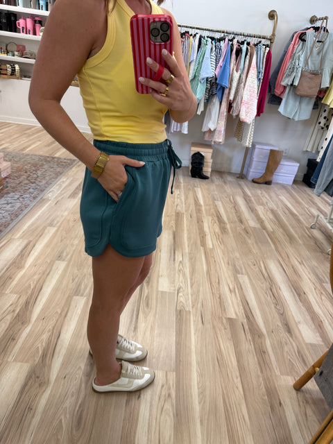 Just Ask Shorts-Dk Teal