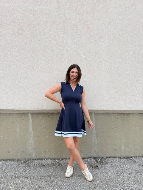 CrossCourt Dress - navy