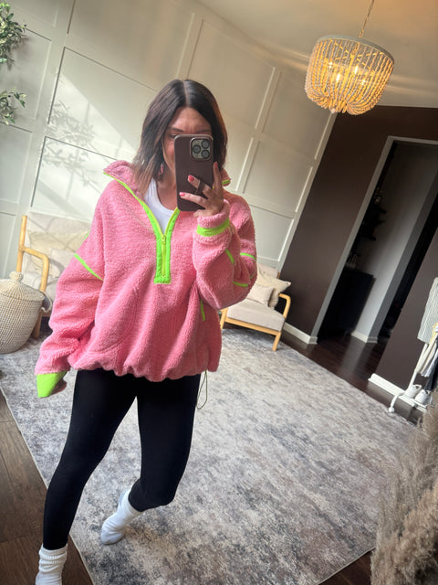 Cozy Edit Pullover-pink/lime