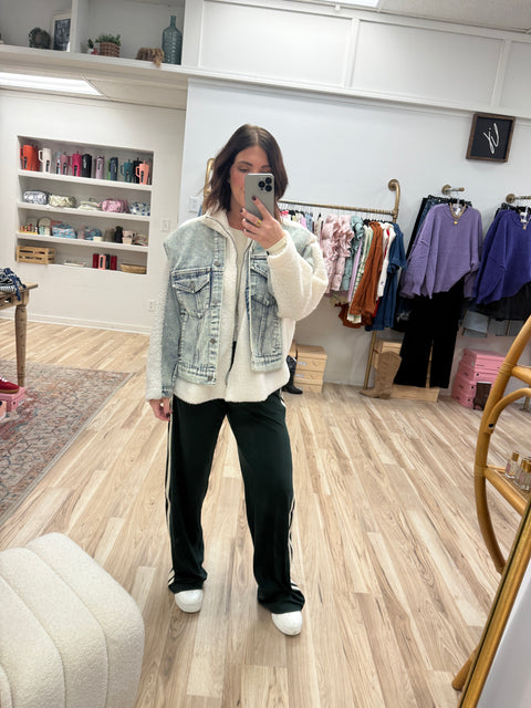Mixed Media Denim Jacket