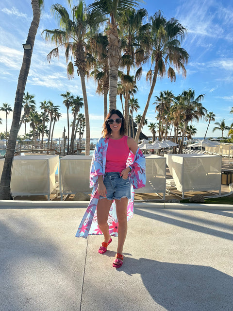 Aloha Babe Kimono - Aqua