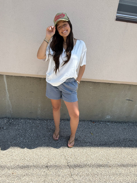 Mineral washed shorts