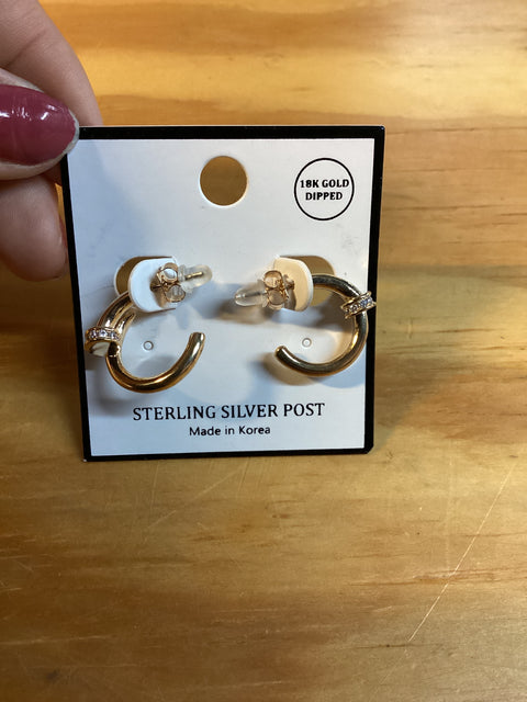 Small Hoop w/ rhinestone accent