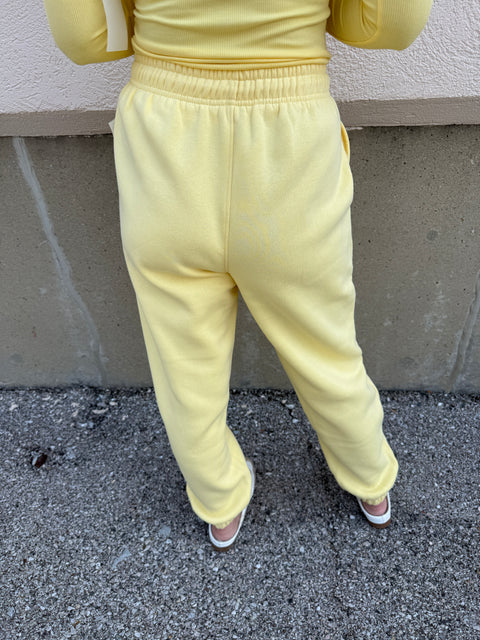 college boyfriend joggers-yellow