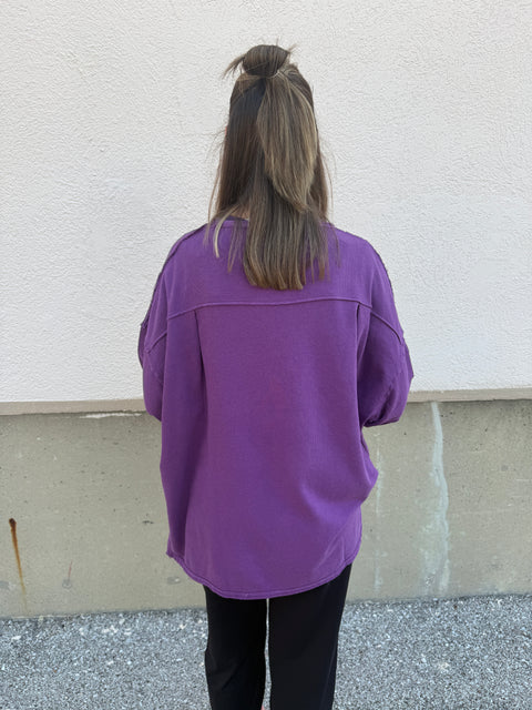 Effortlessly Relaxed Top-Purple Iris
