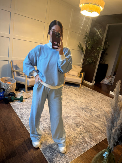 Mock Neck Striped Set