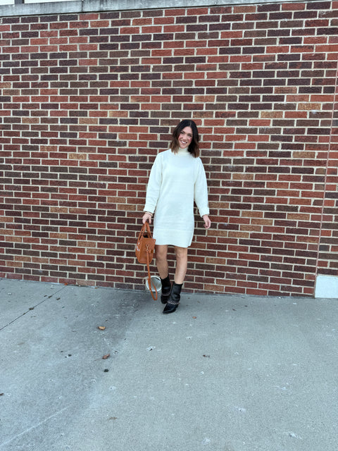 Perfect Timing Dress-Cream