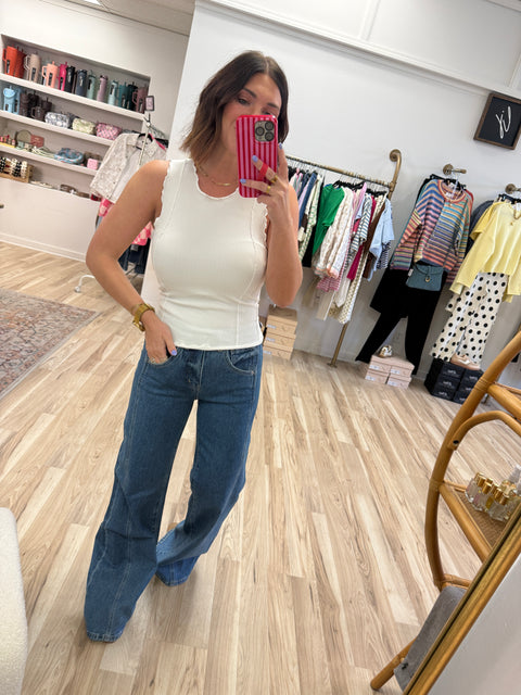 the Frilly Tank-White