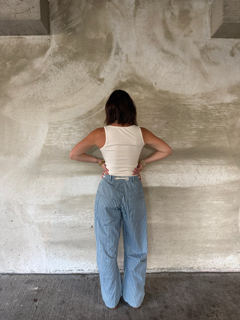 square neck ribbed essential tank-vanilla