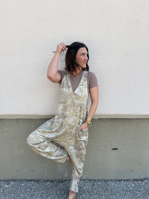 Taupe Camo Jumpsuit