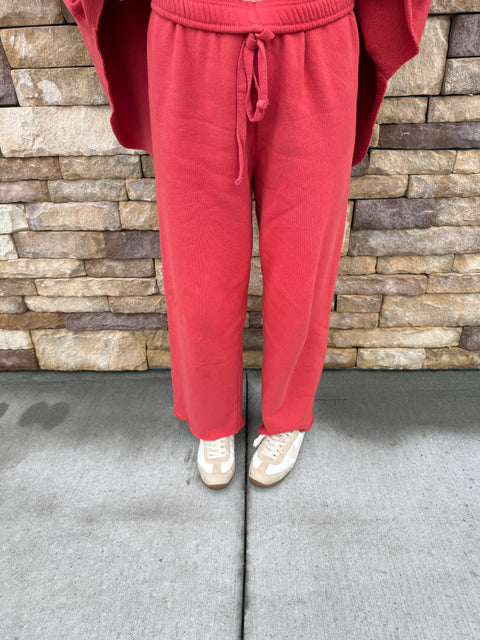 Malibu Wide Leg Pants-Blushed Brick