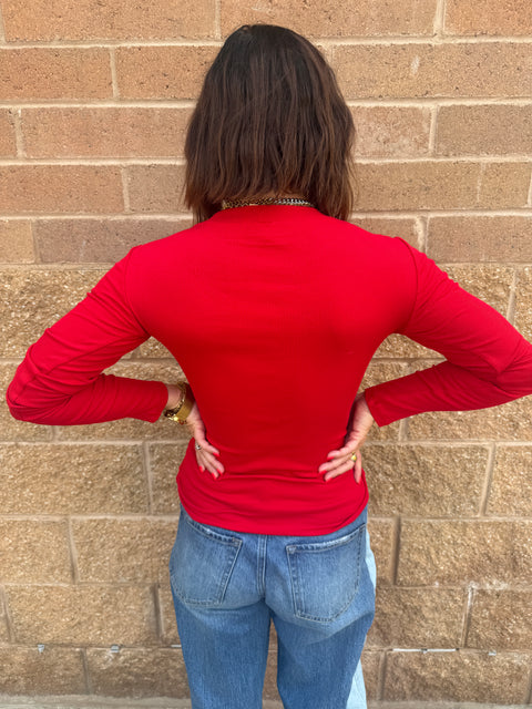 ribbed essential top-cherry