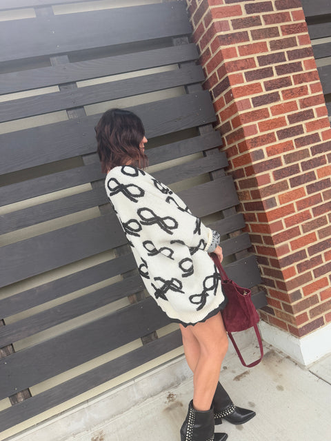 Bow so Sweet Cardi-ivory/black