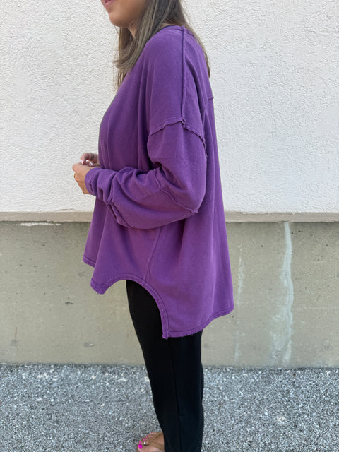 Effortlessly Relaxed Top-Purple Iris