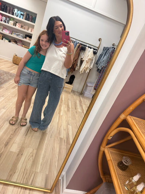Washed Chambray Pants