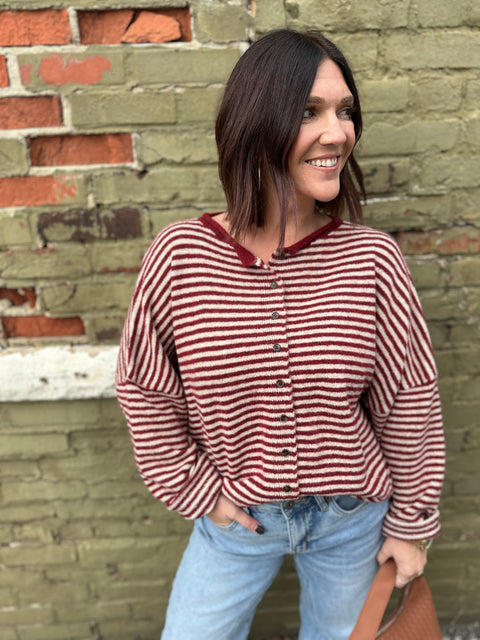 Don't Wait Cardi-Deep Red