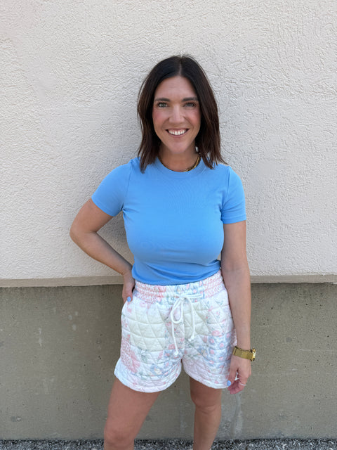 Floral Quilted Shorts