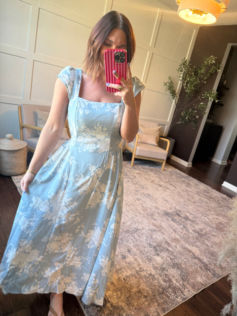 Blue bell midi dress