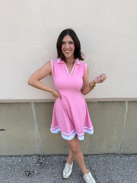 CrossCourt Dress-Pink