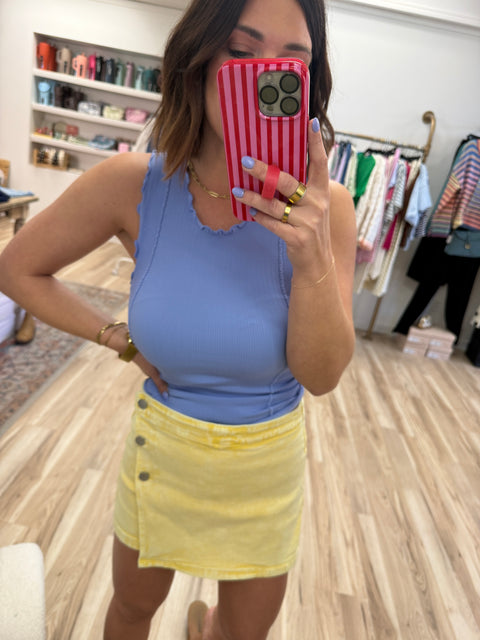 The Frilly Tank-Periwinkle