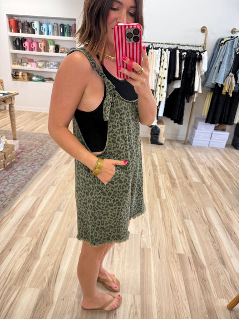 Olive Leopard Romper