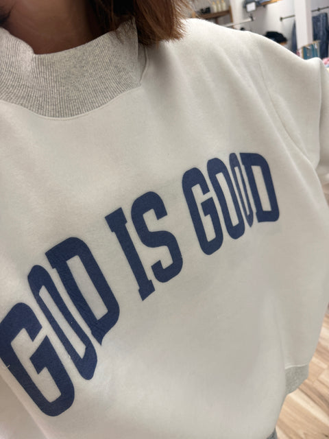 JESUS/GOD IS GOOD Reversible Mock Neck