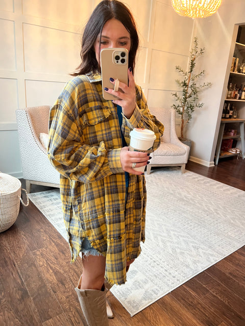 Looking At You Plaid - Mustard