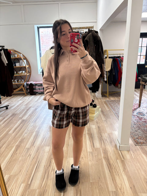 Crisp Morning Pullover-Taupe