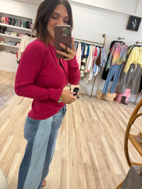 ribbed essential henley-plum pink