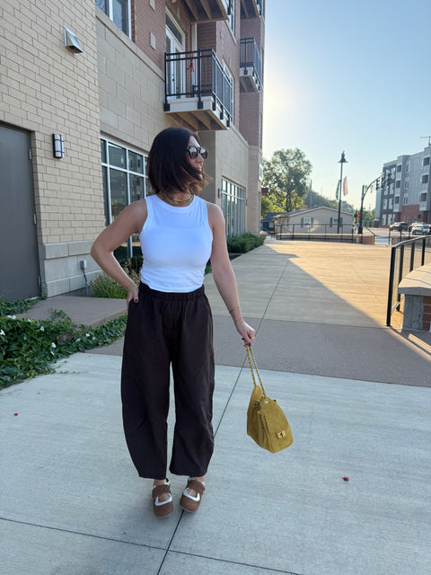Mesa Barrel Pants-Coffee