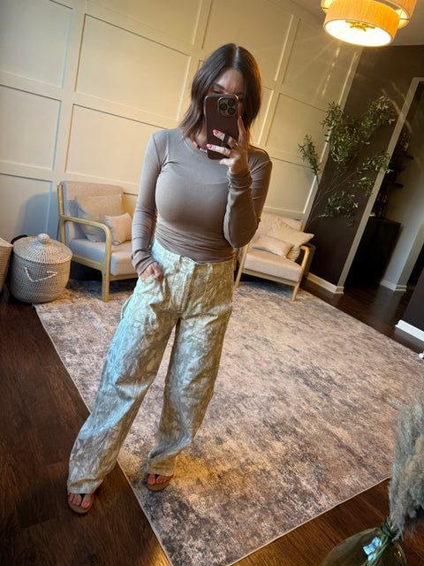 ribbed essential top-taupe