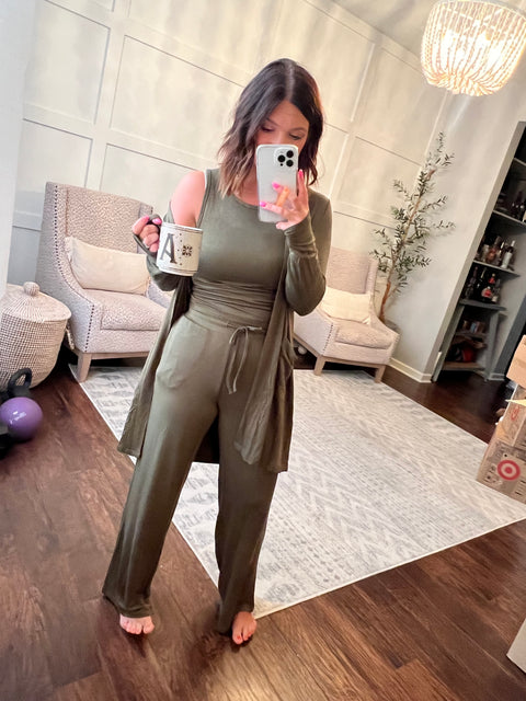 Cozier Than Ever Duster-Green