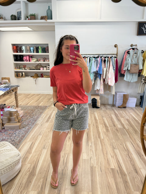 Grey Leopard Shorts