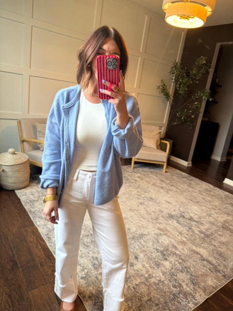 Perfectly Grounded Cardi-Lt Blue