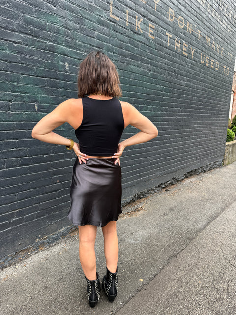 Satin Mini Skirt
