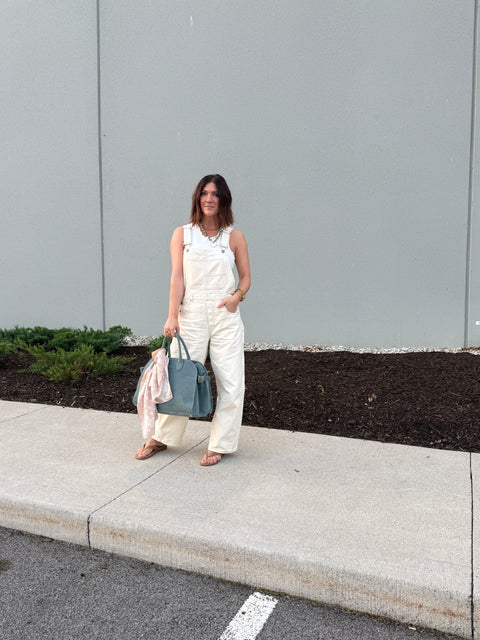 Ecru Barrel Overalls