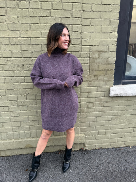 Perfect Timing Dress-Plum