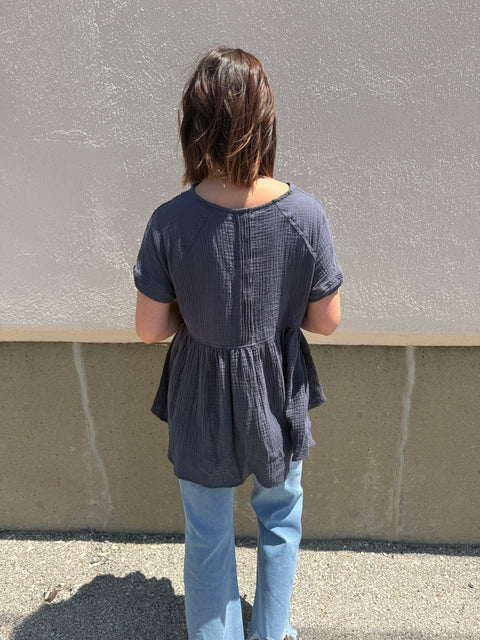 All About Now Top-Charcoal