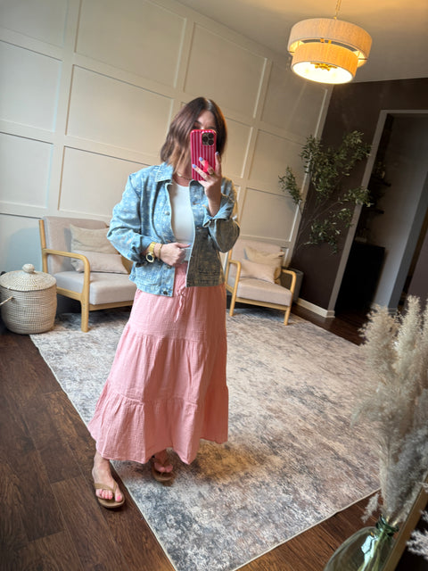 Life is a Breeze Skirt- blush