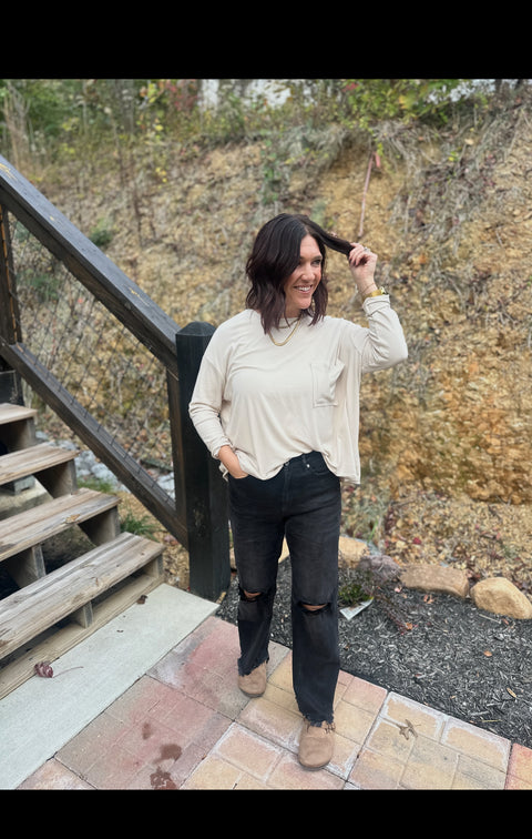 All I Know Top-Sand Beige