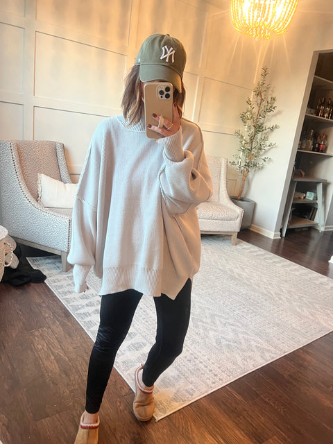 Living For Love Sweater - Bone