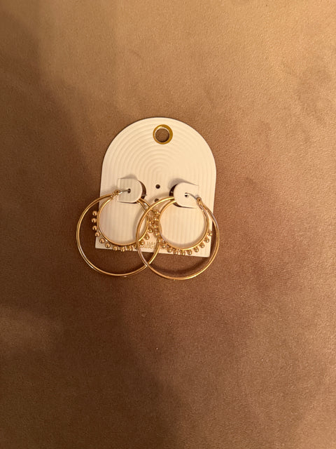 Double Hoop Earring-E-3621G