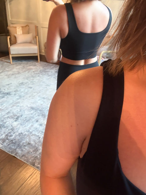 Manhattan Square Neck Bra-Black