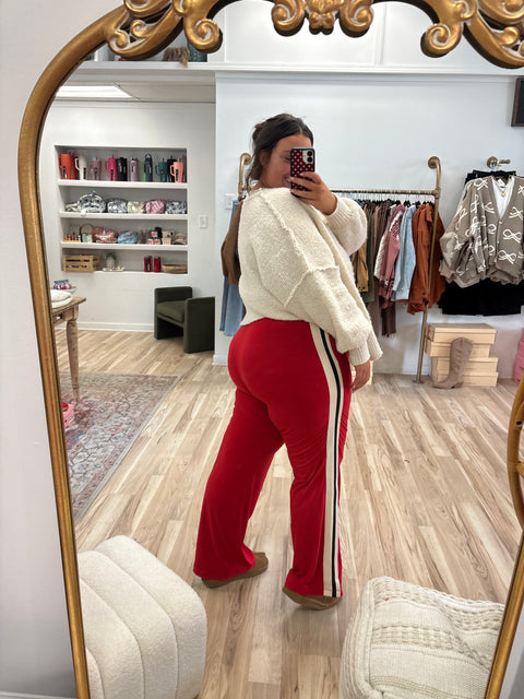 Butter Soft Track Pants-Red
