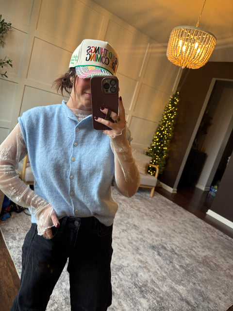 The Faye Cardi-Sky Blue