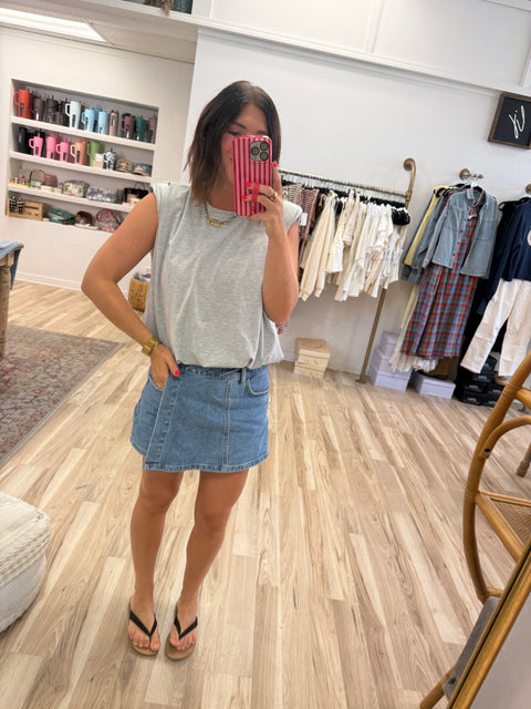 Classic Touch Top-Grey
