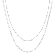 Water Resistant bead + chain necklace n-2398