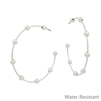 Water Resistant Beaded Hoops e-3499