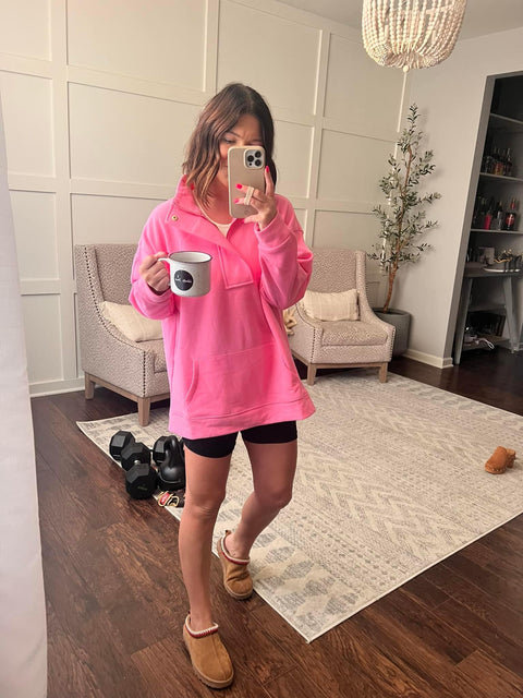 Peaceful Quarter Zip - Pink